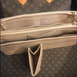 Purse tote Large NARROW insert shaper tan beige MM